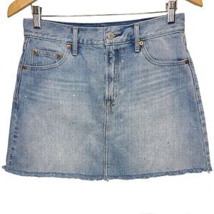 GAP Studded Light Wash Icon Denim Skirt 28/6